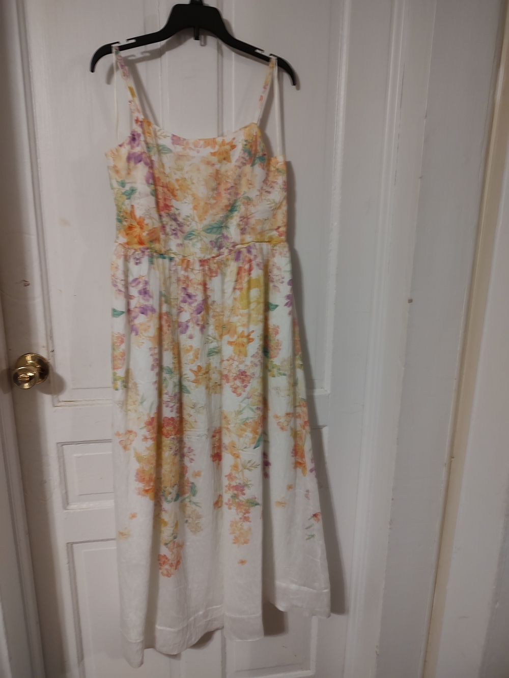 CeCe White Maxi Dress with Pastel Floral Print